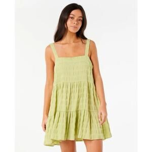 RIPCURL CALA NIGHTS SEERSUCKER SAGE MINI DRESS Size XL